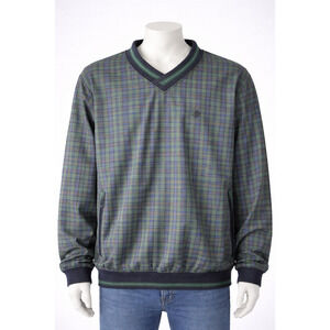 Vintage Inspired Plaid Pullover Windbreaker Retro Golf Style Jacket Jerzees Lrge